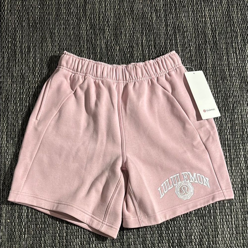 Lululemon Scuba Oversized Mid Rise Short 7” *Graphic Fleece Pink Haze XXS NEW